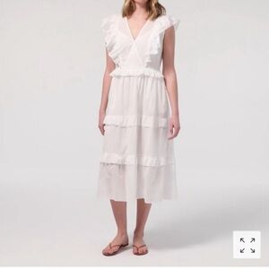 J Crew Ruffle Sleeve Cotton Voile midi dress